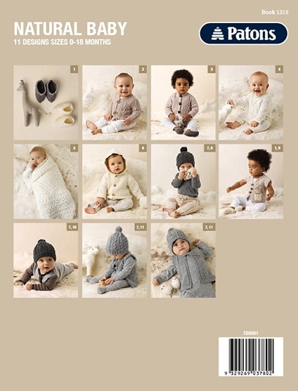TAYC Patons 4ply + 8ply Natural Baby Pattern Book - Image 2