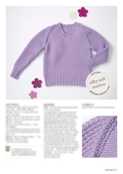 TAYC Patons 5ply + 8ply Vintage Girls Pattern Book - Image 4
