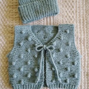 Baby Cakes 8ply Blake Vest and Hat