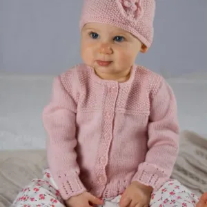 Baby Cakes 4ply Abigail Cardi and Hat