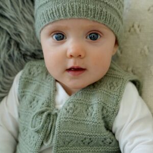 Baby Cakes 4ply Faith Vest and Hat