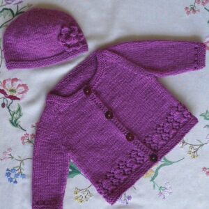 Baby Cakes 8ply Harriet Cardi and Hat