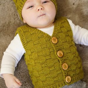 Baby Cakes 8ply Theodore Vest and Hat