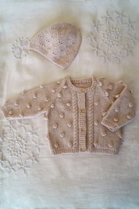Baby Cakes 4ply Bowie Cardi and Hat