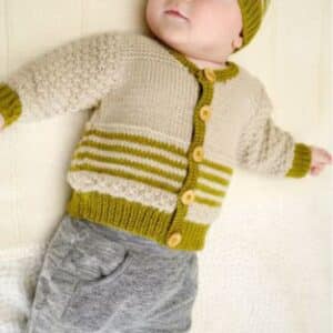 Baby Cakes 8ply Eden Cardi and Beanie