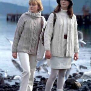 Lisa F Vintage 12ply Cabled Sweater and Cardigan