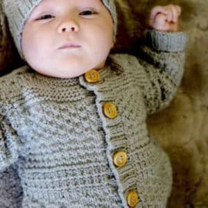 Baby Cakes 8ply Austin Cardi and Beanie