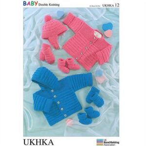 UKHKA 12 8ply Jacket, Cardigan, Hat, Booties and Mittens