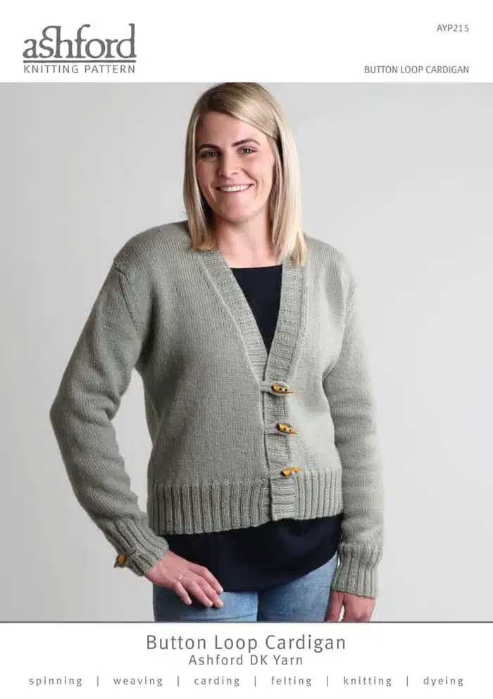 Ashford 8ply Button Loop Cardigan