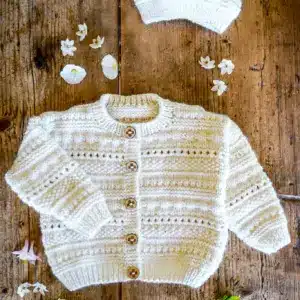 Baby Cakes 8ply Lowen Cardi and Hat